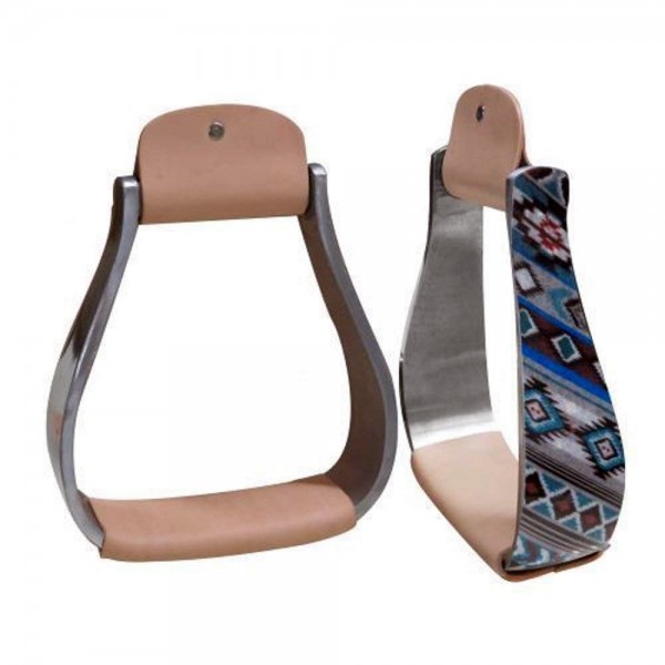 Aluminum Barrel Racing Show Holographic Navajo Saddle Stirrups