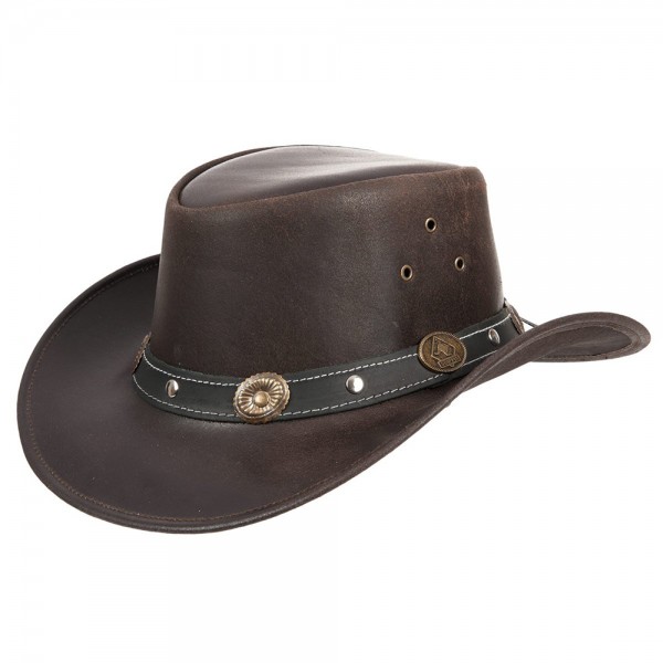 LEATHER COWBOY HAT W