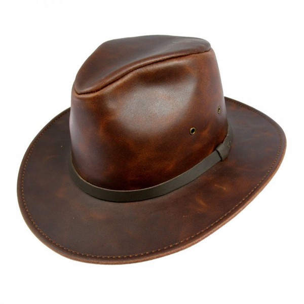 Leather Safari Fedora Hat